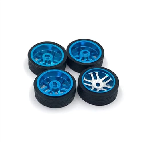 Kompatibel Mit Wltoys K969 K989 P929 Für AWD Für Mini-Z Für Mini-D 1/28 RC Drift Autoteile Zubehör Gummireifen Reifen Rad RC-Autozubehör(Blue) von SYFDGDV