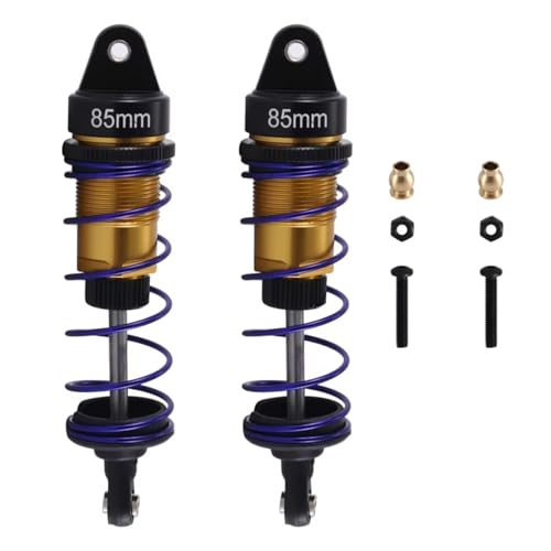 RC Cars Stoßdämpfer 1/10 RC Auto Für Buggy Short Course Für Rallye Monster Truck Upgrade Teile Öl Einstellbar 85Mm Metall Stoßdämpfer Dämpfer(Yellow) von SYFDGDV