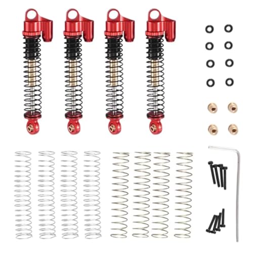 RC Cars Stoßdämpfer Kompatibel Mit Axial Für SCX24 AX24 1/24 RC-Auto-Crawler-Upgrade-Teile 4-teiliger 53-mm-Stoßdämpfer Aus Verlängertem Metall(Red) von SYFDGDV