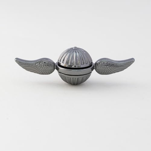 SYFUNLV Handkreisel Fidget Spinner,Engelsflügel Zappeln Finger Legierung Spinner,Anti Stress Metall Sensory Fidget Toy,Hand Spielzeug Special Hochleistungs Kugellager,für Kinder Erwachsene (Schwarz) von SYFUNLV