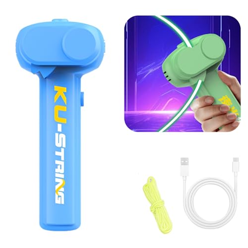 SYFUNLV Lasso String Shooterm,Kinder Rope Launcher Propeller,Elektrischer Seil String Controller,Handheld Zip String Rope Launcher,USB Glow in The Dark Lasso,für Kinder und Erwachsene (Blau) von SYFUNLV