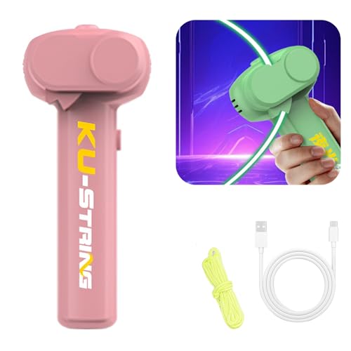 SYFUNLV Lasso String Shooterm,Kinder Rope Launcher Propeller,Elektrischer Seil String Controller,Handheld Zip String Rope Launcher,USB Glow in The Dark Lasso,für Kinder und Erwachsene (Rosa) von SYFUNLV