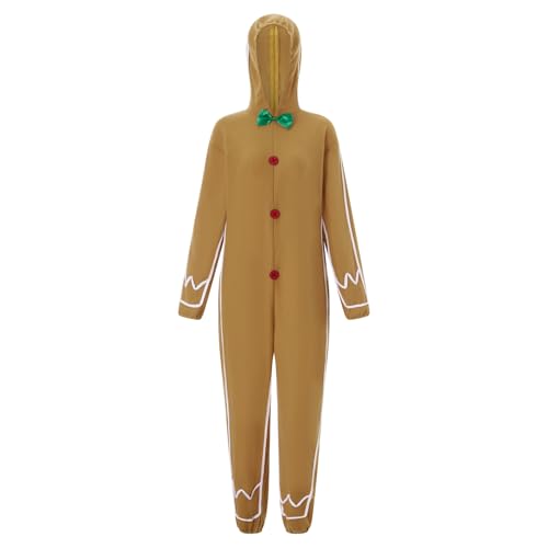 Weihnachts-Familien-Outfits, Herren, Damen, Kinder, langärmelig, mit Kapuze, Lebkuchen-Cosplay-Kostüm (Papa, S, A-Turmeric) von SYHVGI