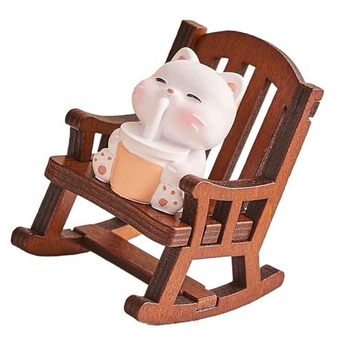SYJHHWGS Schaukelstuhl, Tierfigur, schöne Miniaturfigur, Ornament, Kunstharz, Handwerk für Schlafzimmer SYJHHWGS Schaukelstuhl, Tierfigur, schöne Miniaturfigur, Ornament, Kunstharz, Handwerk für Schlafzimmer von SYJHHWGS