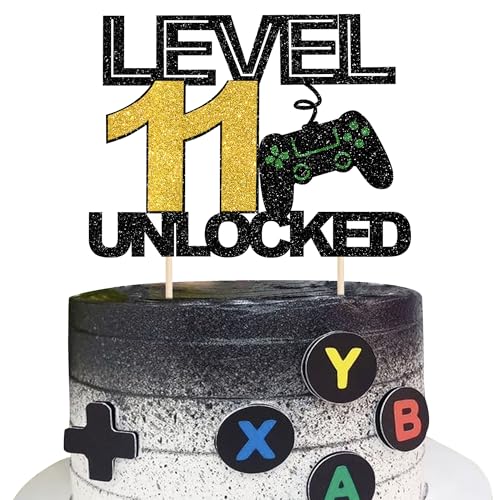 1 Stück 11 Videospiel Cake Topper Glitzer Gaming Level Unlocked Tortendeko 11th Geburtstag Spielkonsolen Kuchen Deko für Jungen Mädchen Spielkonsole Theme Geburtstag Party Kuchendeko 1 Stück 11 Videospiel Cake Topper Glitzer Gaming Level Unlocked Tortendeko 11th Geburtstag Spielkonsolen Kuchen Deko für Jungen Mädchen Spielkonsole Theme Geburtstag Party Kuchendeko von SYKYCTCY