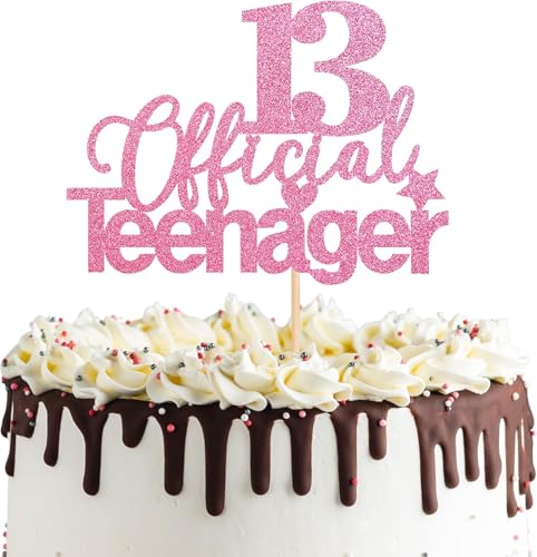1 Stück 13 Official Teenager Tortendeko Glitzer 13th Kuchen Deko 13 Geburtstag Kuchenaufstecker für Teenager Prost bis 13 Jahre Party Kuchen Dekoendeko Rosa 1 Stück 13 Official Teenager Tortendeko Glitzer 13th Kuchen Deko 13 Geburtstag Kuchenaufstecker für Teenager Prost bis 13 Jahre Party Kuchen Dekoendeko Rosa von SYKYCTCY