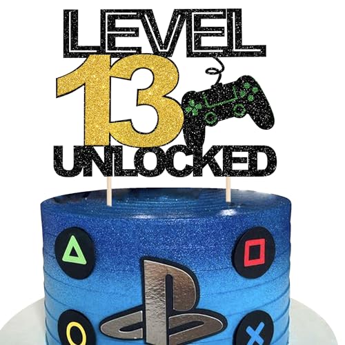 1 Stück 13 Videospiel Tortendeko Glitzer Gaming Level Unlocked 13th Geburtstag Kuchen Deko Spielkonsolen Cake Topper für Jungen Mädchen Spielkonsole Theme Geburtstag Party Kuchendeko 1 Stück 13 Videospiel Tortendeko Glitzer Gaming Level Unlocked 13th Geburtstag Kuchen Deko Spielkonsolen Cake Topper für Jungen Mädchen Spielkonsole Theme Geburtstag Party Kuchendeko von SYKYCTCY