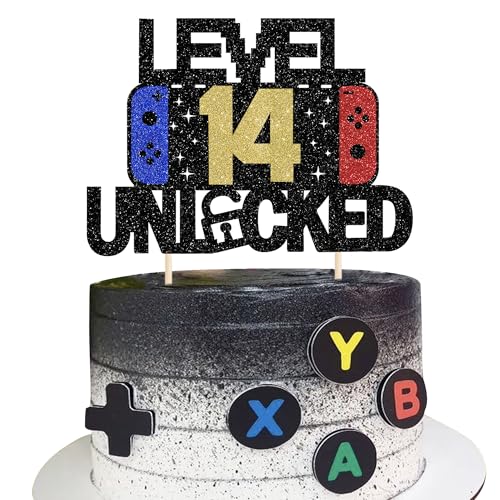 1 Stück 14 Videospiel Kuchen Deko Gaming Level Unlocked 14th Geburtstag Tortendeko Spielkonsolen Cake Topper für Jahrestag Jungen Mädchen Videospiel Thema Geburtstag Party Kuchendeko 1 Stück 14 Videospiel Kuchen Deko Gaming Level Unlocked 14th Geburtstag Tortendeko Spielkonsolen Cake Topper für Jahrestag Jungen Mädchen Videospiel Thema Geburtstag Party Kuchendeko von SYKYCTCY