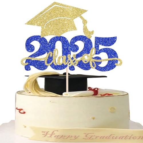 1 Stück 2025 Abschluss Tortendeko Glitzer 2025 Graduation Kuchen Deko Graduierung Kappe Tortendekoration Cake Topper für 2025 Schule Abschluss Party Gold Blau 1 Stück 2025 Abschluss Tortendeko Glitzer 2025 Graduation Kuchen Deko Graduierung Kappe Tortendekoration Cake Topper für 2025 Schule Abschluss Party Gold Blau von SYKYCTCY