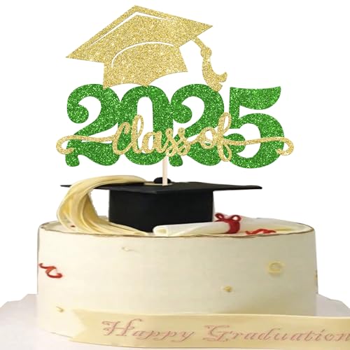1 Stück 2025 Abschluss Tortendeko Glitzer 2025 Graduation Kuchen Deko Graduierung Kappe Tortendekoration Cake Topper für 2025 Schule Abschluss Party Gold Grün 1 Stück 2025 Abschluss Tortendeko Glitzer 2025 Graduation Kuchen Deko Graduierung Kappe Tortendekoration Cake Topper für 2025 Schule Abschluss Party Gold Grün von SYKYCTCY