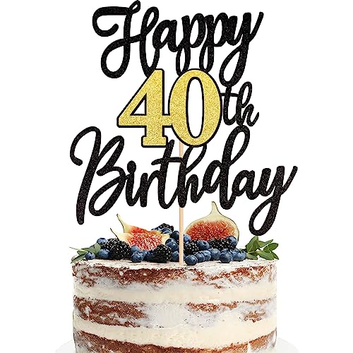 1 Stück 40th Birthday Tortendeko Schwarz Gold Glitzer 40 Fabulous Kuchen Deko Cheers to 40 Jahre alt Geburtstag Tortendekorationen für 40. Geburtstag Jahrestag Party Cake Topper 1 Stück 40th Birthday Tortendeko Schwarz Gold Glitzer 40 Fabulous Kuchen Deko Cheers to 40 Jahre alt Geburtstag Tortendekorationen für 40. Geburtstag Jahrestag Party Cake Topper von SYKYCTCY