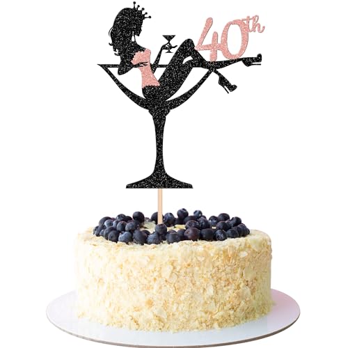 1 Stück 40th Sitzendes Mädchen Tortendeko, 40th Geburtstag Cake Topper Glitter High Heel Mädchen Kuchen Deko für Mädchen Lady Spa Bachelorette Thema Geburtstag Party Kuchen Dekorationen Roségold 1 Stück 40th Sitzendes Mädchen Tortendeko, 40th Geburtstag Cake Topper Glitter High Heel Mädchen Kuchen Deko für Mädchen Lady Spa Bachelorette Thema Geburtstag Party Kuchen Dekorationen Roségold von SYKYCTCY