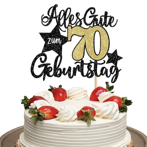 1 Stück 70th Geburtstag Tortendeko Alles Gute zum Geburtstag 70 Jahre Kuchen Deko Happy 70th Kuchendeko für Mann Frauen Birthday Party Kuchen Dekorationen Schwarz Gold 1 Stück 70th Geburtstag Tortendeko Alles Gute zum Geburtstag 70 Jahre Kuchen Deko Happy 70th Kuchendeko für Mann Frauen Birthday Party Kuchen Dekorationen Schwarz Gold von SYKYCTCY
