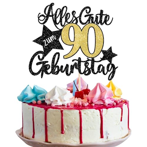 1 Stück 90 Geburtstag Tortendeko Alles Gute Zum 90. Kuchen Topper Happy Birthday Deko für Frauen Männer Party Dekorationen 1 Stück 90 Geburtstag Tortendeko Alles Gute Zum 90. Kuchen Topper Happy Birthday Deko für Frauen Männer Party Dekorationen von SYKYCTCY