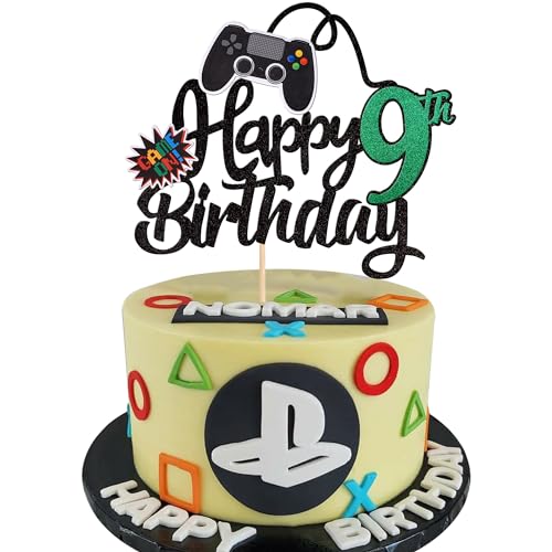 1 Stück 9th Videospiel Tortendeko Glitter Geburtstag Cake Topper Gaming Happy Birthday Kuchen Deko Videospiel Thema Cake Dekoration für Jungen Kindergeburtstag Spiel Thema Party Dekoration Grün 1 Stück 9th Videospiel Tortendeko Glitter Geburtstag Cake Topper Gaming Happy Birthday Kuchen Deko Videospiel Thema Cake Dekoration für Jungen Kindergeburtstag Spiel Thema Party Dekoration Grün von SYKYCTCY