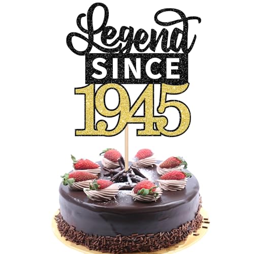 1 Stück Aufschrift "Legend Since 1945" Tortendeko Glitter Alles Gute zum Geburtstag 80. Kuchen Deko für 80 Fabulous Prost auf 80th Geburtstag Jahrestag Party Kuchen Dekorationen Schwarz Gold 1 Stück Aufschrift "Legend Since 1945" Tortendeko Glitter Alles Gute zum Geburtstag 80. Kuchen Deko für 80 Fabulous Prost auf 80th Geburtstag Jahrestag Party Kuchen Dekorationen Schwarz Gold von SYKYCTCY