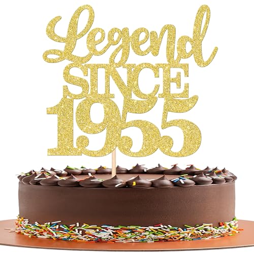 1 Stück Aufschrift "Legend Since 1955" Tortenaufsatz 70 Kuchen Topper Glitter alles Gute zum 70. Geburtstag Kuchen Pick 70 Fabulous Tortendekorationen 70th Gold von SYKYCTCY
