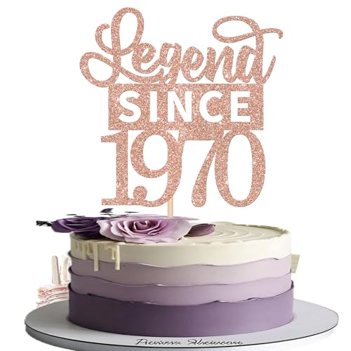 1 Stück Aufschrift "Legend Since 1970" Tortendeko Glitter Alles Gute zum Geburtstag 55. Kuchen Deko für 55 Fabulous Prost auf 55th Geburtstag Jahrestag Party Kuchen Dekorationen Rosegold 1 Stück Aufschrift "Legend Since 1970" Tortendeko Glitter Alles Gute zum Geburtstag 55. Kuchen Deko für 55 Fabulous Prost auf 55th Geburtstag Jahrestag Party Kuchen Dekorationen Rosegold von SYKYCTCY