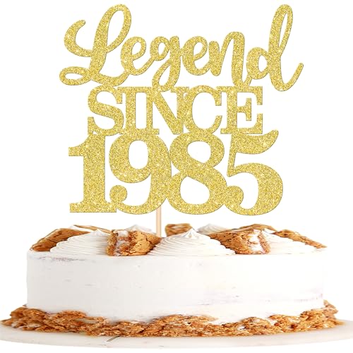 1 Stück Aufschrift "Legend Since 1985" Tortenaufsatz 40 Kuchen Topper Glitter alles Gute zum 40. Geburtstag Kuchen Pick 40 Fabulous Tortendekorationen 40th Gold von SYKYCTCY