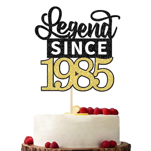 1 Stück Aufschrift "Legend Since 1985" Tortendeko Glitter Alles Gute zum Geburtstag 40. Kuchen Deko für 40 Fabulous Prost auf 40th Geburtstag Jahrestag Party Kuchen Dekorationen Schwarz Gold 1 Stück Aufschrift "Legend Since 1985" Tortendeko Glitter Alles Gute zum Geburtstag 40. Kuchen Deko für 40 Fabulous Prost auf 40th Geburtstag Jahrestag Party Kuchen Dekorationen Schwarz Gold von SYKYCTCY