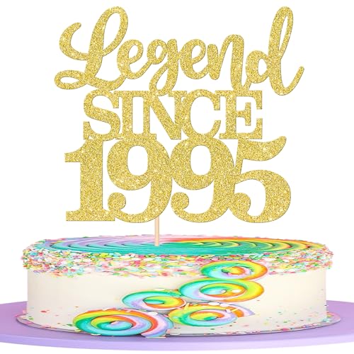 1 Stück Aufschrift "Legend Since 1995" Tortenaufsatz 30 Kuchen Topper Glitter alles Gute zum 30. Geburtstag Kuchen Pick 30 Fabulous Tortendekorationen 30th Gold von SYKYCTCY