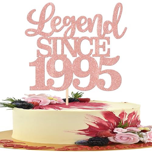 1 Stück Aufschrift "Legend Since 1995" Tortenaufsatz 30 Kuchen Topper Glitter alles Gute zum 30. Geburtstag Kuchen Pick 30 Fabulous Tortendekorationen für Prost zum 30 Rosegold von SYKYCTCY