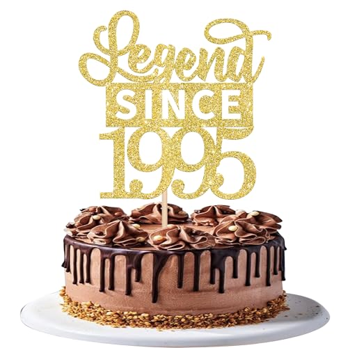 1 Stück Aufschrift "Legend Since 1995" Tortendeko Glitter Alles Gute zum Geburtstag 30. Kuchen Deko für 30 Fabulous Prost auf 30th Geburtstag Jahrestag Party Kuchen Dekorationen Gold von SYKYCTCY