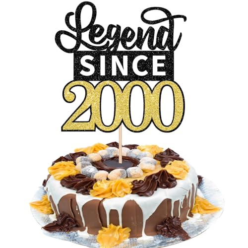 1 Stück Aufschrift "Legend Since 2000" Tortendeko Glitter Alles Gute zum Geburtstag 25. Kuchen Deko für 25 Fabulous Prost auf 25th Geburtstag Jahrestag Party Kuchen Dekorationen Schwarz Gold 1 Stück Aufschrift "Legend Since 2000" Tortendeko Glitter Alles Gute zum Geburtstag 25. Kuchen Deko für 25 Fabulous Prost auf 25th Geburtstag Jahrestag Party Kuchen Dekorationen Schwarz Gold von SYKYCTCY