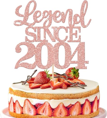 1 Stück Aufschrift "Legend Since 2005" Tortenaufsatz 20 Kuchen Topper Glitter alles Gute zum 20. Geburtstag Kuchen Pick 20 Fabulous Tortendekorationen für Prost zum 20 Rosegold von SYKYCTCY
