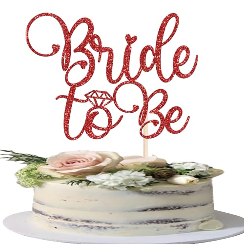 1 Stück Bride to Be Kuchen Deko Glitzer Ring Cake Topper Hochzeit Tortendeko für Bachelorette Braut Dusche Thema Party Kuchen Dekoration Rot 1 Stück Bride to Be Kuchen Deko Glitzer Ring Cake Topper Hochzeit Tortendeko für Bachelorette Braut Dusche Thema Party Kuchen Dekoration Rot von SYKYCTCY
