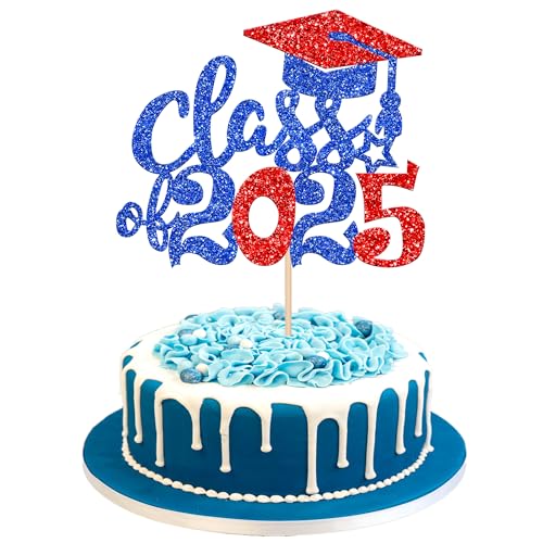 1 Stück Class of 2025 Cake Topper Glitzer Abschluss Kappe Tortendeko Klasse von 2025 Graduierung Kuchen Deko für 2025 Schule Abschluss Party Kuchen Dekoration Blau Rot 1 Stück Class of 2025 Cake Topper Glitzer Abschluss Kappe Tortendeko Klasse von 2025 Graduierung Kuchen Deko für 2025 Schule Abschluss Party Kuchen Dekoration Blau Rot von SYKYCTCY