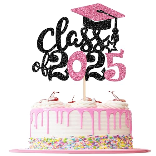 1 Stück Class of 2025 Cake Topper Glitzer Abschluss Kappe Tortendeko Klasse von 2025 Graduierung Kuchen Deko für 2025 Schule Abschluss Party Kuchen Dekoration Schwarz Rosa 1 Stück Class of 2025 Cake Topper Glitzer Abschluss Kappe Tortendeko Klasse von 2025 Graduierung Kuchen Deko für 2025 Schule Abschluss Party Kuchen Dekoration Schwarz Rosa von SYKYCTCY