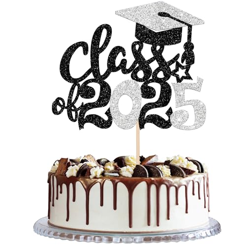 1 Stück Class of 2025 Tortendeko Class of 2025 Cake Topper Glitzer Abschluss Kappe Kuchen Deko Klasse von 2025 Graduierung Kuchendekorationen für 2025 Abschluss Party Kuchen Dekoration Schwarz Silber 1 Stück Class of 2025 Tortendeko Class of 2025 Cake Topper Glitzer Abschluss Kappe Kuchen Deko Klasse von 2025 Graduierung Kuchendekorationen für 2025 Abschluss Party Kuchen Dekoration Schwarz Silber von SYKYCTCY