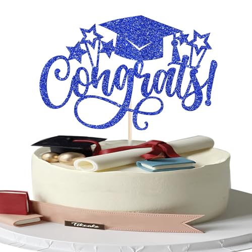 1 Stück Congrats Abschluss Tortendeko Glitzer Abschluss Kappe Kuchen Deko Class of 2025 Cake Topper für 2025 Schule Graduierung Thema Party Kuchen Dekoration Blau 1 Stück Congrats Abschluss Tortendeko Glitzer Abschluss Kappe Kuchen Deko Class of 2025 Cake Topper für 2025 Schule Graduierung Thema Party Kuchen Dekoration Blau von SYKYCTCY