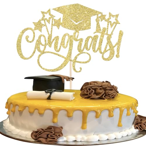 1 Stück Congrats Abschluss Tortendeko Glitzer Abschluss Kappe Kuchen Deko Class of 2025 Cake Topper für 2025 Schule Graduierung Thema Party Kuchen Dekoration Gold 1 Stück Congrats Abschluss Tortendeko Glitzer Abschluss Kappe Kuchen Deko Class of 2025 Cake Topper für 2025 Schule Graduierung Thema Party Kuchen Dekoration Gold von SYKYCTCY
