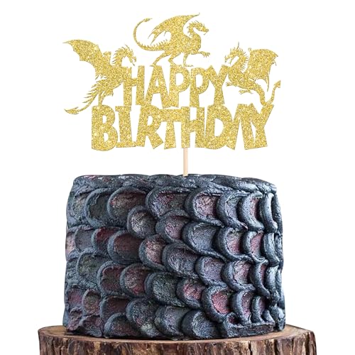 1 Stück Drachen Tortendeko Glitzer Happy Birthday Kuchen Deko Fantasie Geburtstag Cake Topper für Fliegende Drachen Thema Baby Dusche Kinder Geburtstag Party Kuchen Dekorationen Gold 1 Stück Drachen Tortendeko Glitzer Happy Birthday Kuchen Deko Fantasie Geburtstag Cake Topper für Fliegende Drachen Thema Baby Dusche Kinder Geburtstag Party Kuchen Dekorationen Gold von SYKYCTCY