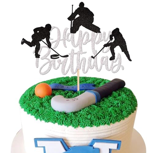 1 Stück Eishockey Tortendeko Glitzer Happy Birthday Cake Topper Eishockey Spieler Sport Kuchen Deko für Hockey Thema Baby Dusche Jungen Mädchen Geburtstag Party Kuchen Dekoration Schwarz Silber 1 Stück Eishockey Tortendeko Glitzer Happy Birthday Cake Topper Eishockey Spieler Sport Kuchen Deko für Hockey Thema Baby Dusche Jungen Mädchen Geburtstag Party Kuchen Dekoration Schwarz Silber von SYKYCTCY