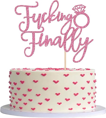 1 Stück Fucking Finally Tortendeko Glitzer Diamantring Witzige Hochzeit Verlobung Kuchen Deko für Braut Hochzeit Cupcake Dekoration Party Supplies Rosa 1 Stück Fucking Finally Tortendeko Glitzer Diamantring Witzige Hochzeit Verlobung Kuchen Deko für Braut Hochzeit Cupcake Dekoration Party Supplies Rosa von SYKYCTCY