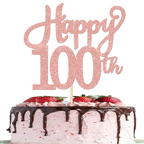 1 Stück Happy 100th Geburtstag Kuchen Deko Glitzer Happy 100th Cake Toper Prost auf 100 Jahre alt Cake Topper für 100th Jahrestag Geburtstag Party Kuchen Dekorationen Rosegold 1 Stück Happy 100th Geburtstag Kuchen Deko Glitzer Happy 100th Cake Toper Prost auf 100 Jahre alt Cake Topper für 100th Jahrestag Geburtstag Party Kuchen Dekorationen Rosegold von SYKYCTCY
