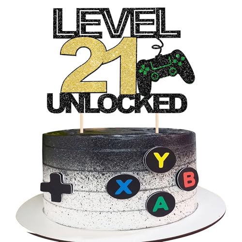 1 Stück Happy 21st Videospiel Tortendeko Glitzer Gaming Level 21 Geburtstag Kuchen Deko Spielkonsolen Happy 21 Cake Topper für Spielkonsole Theme Jungen Mädchen Geburtstag Party Kuchendeko 1 Stück Happy 21st Videospiel Tortendeko Glitzer Gaming Level 21 Geburtstag Kuchen Deko Spielkonsolen Happy 21 Cake Topper für Spielkonsole Theme Jungen Mädchen Geburtstag Party Kuchendeko von SYKYCTCY