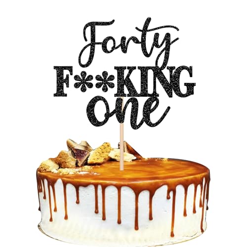 1 Stück Happy 41st Geburtstag Kuchen Deko Glitzer Forty One Tortendeko Hallo 41 Prost auf 41 Jahre Geburtstag Cake Topper für Alles Gute zum 41. Geburtstag Party Kuchen Dekorationen von SYKYCTCY