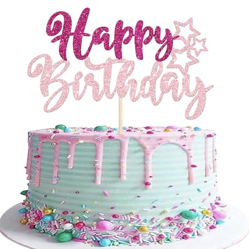 1 Stück Happy Birthday Tortendeko Glitzer Feiern Sie Geburtstag Kuchen Deko Alles Gute zum Geburtstag Cake Topper für Baby Dusche Kinder Party Kuchen Dekoration Roserot Rosa 1 Stück Happy Birthday Tortendeko Glitzer Feiern Sie Geburtstag Kuchen Deko Alles Gute zum Geburtstag Cake Topper für Baby Dusche Kinder Party Kuchen Dekoration Roserot Rosa von SYKYCTCY