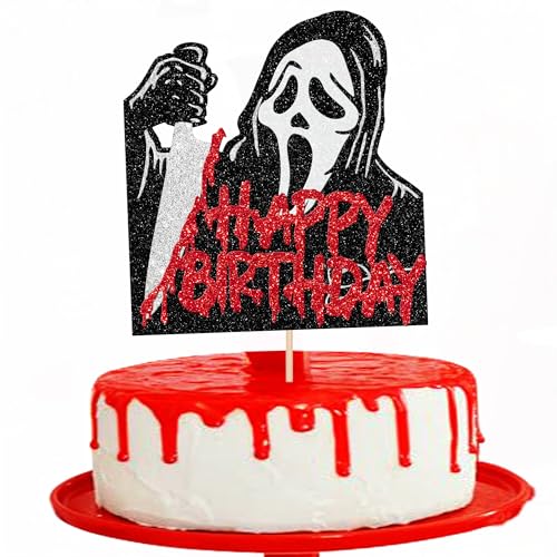 1 Stück Happy Halloween Tortendeko Horror Halloween Geburtstag Kuchen Deko Horror Thema Cake Topper für Blutigen Horror Halloween Thema Baby Dusche Kinder Geburtstag Party Kuchen Dekorationen 1 Stück Happy Halloween Tortendeko Horror Halloween Geburtstag Kuchen Deko Horror Thema Cake Topper für Blutigen Horror Halloween Thema Baby Dusche Kinder Geburtstag Party Kuchen Dekorationen von SYKYCTCY