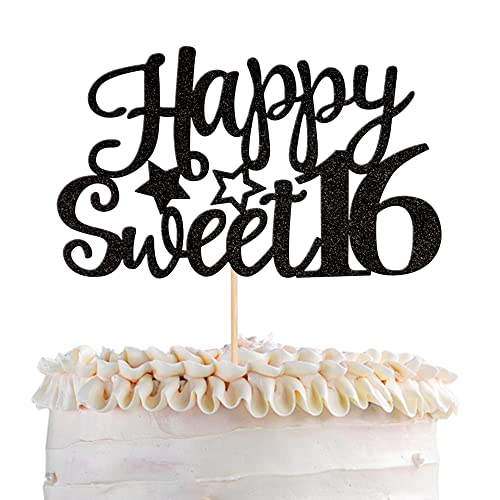 1 Stück Happy Sweet Teenager 16 Cake Topper Glücklich süß 16 Kuchendekoration Jungen Mädchen Happy 16th Birthday Tortendeko Geburtstag Teenager Geburtstag Party Kuchen Dekoendeko Schwarz 1 Stück Happy Sweet Teenager 16 Cake Topper Glücklich süß 16 Kuchendekoration Jungen Mädchen Happy 16th Birthday Tortendeko Geburtstag Teenager Geburtstag Party Kuchen Dekoendeko Schwarz von SYKYCTCY