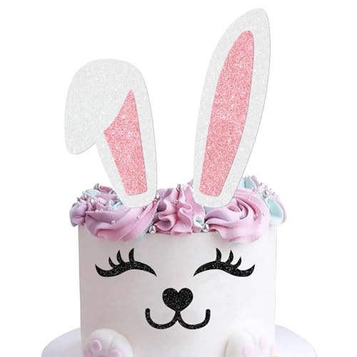 1 Stück Hasenohren Tortendeko Glitzer Wimpern Nase Pfote Cake Topper Happy Easter Kuchen Deko for Ostern Kaninchen Thema Baby Dusche Kinder Geburtstag Party Rosa Weiß 1 Stück Hasenohren Tortendeko Glitzer Wimpern Nase Pfote Cake Topper Happy Easter Kuchen Deko for Ostern Kaninchen Thema Baby Dusche Kinder Geburtstag Party Rosa Weiß von SYKYCTCY