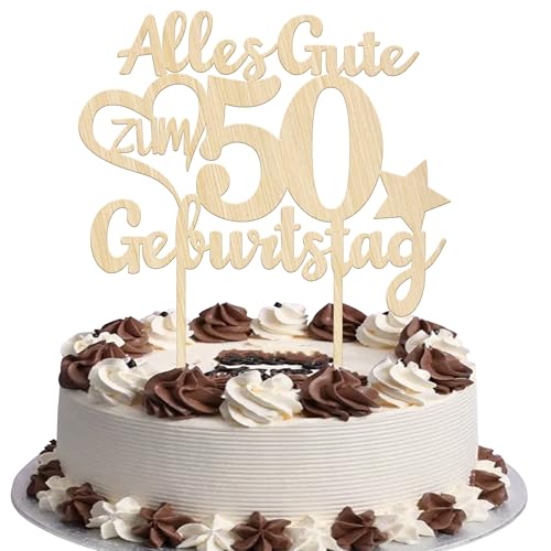1 Stück Holz 50th Tortendeko Alles Gute zum Geburtstag 50 Jahre alt Kuchen Deko 50th Cake Topper für Prost auf 50 Männer Frauen Geburtstag Party Kuchen Dekoration 1 Stück Holz 50th Tortendeko Alles Gute zum Geburtstag 50 Jahre alt Kuchen Deko 50th Cake Topper für Prost auf 50 Männer Frauen Geburtstag Party Kuchen Dekoration von SYKYCTCY