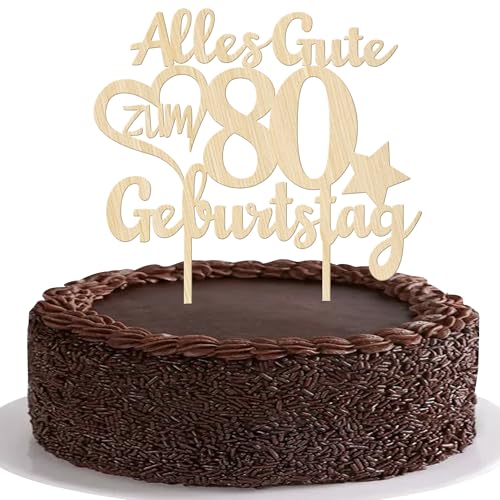 1 Stück Holz 80th Cake Topper Alles Gute zum Geburtstag 80 Jahre alt Tortendeko Prost auf 80 Kuchen Deko für Männer Frauen 80th Geburtstag Party Kuchen Dekoration 1 Stück Holz 80th Cake Topper Alles Gute zum Geburtstag 80 Jahre alt Tortendeko Prost auf 80 Kuchen Deko für Männer Frauen 80th Geburtstag Party Kuchen Dekoration von SYKYCTCY