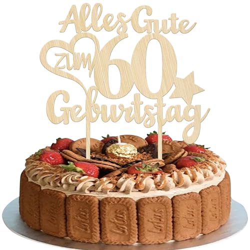1 Stück Holz Alles Gute zum Geburtstag 60 Jahre alt Tortendeko 60th Kuchen Deko Prost auf 60 Cake Topper für 60th Jungen Mädchen Geburtstag Party Kuchen Dekorationen 1 Stück Holz Alles Gute zum Geburtstag 60 Jahre alt Tortendeko 60th Kuchen Deko Prost auf 60 Cake Topper für 60th Jungen Mädchen Geburtstag Party Kuchen Dekorationen von SYKYCTCY
