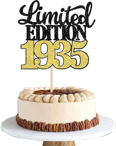 1 Stück Limited Edition 1935 Tortendeko Glitzer 90th Glitzer Kuchen Deko Prost auf 90 Jahre 90 & Fabelhaft Cake Topper für Männer und Frauen Geburtstag Party Kuchen Dekoration Schwarz Gold 1 Stück Limited Edition 1935 Tortendeko Glitzer 90th Glitzer Kuchen Deko Prost auf 90 Jahre 90 & Fabelhaft Cake Topper für Männer und Frauen Geburtstag Party Kuchen Dekoration Schwarz Gold von SYKYCTCY