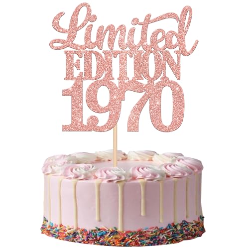 1 Stück Limited Edition 1970 Tortendeko Glitzer 55th Glitzer Kuchen Deko Prost auf 55 Jahre 55 & Fabelhaft Cake Topper für Männer und Frauen Geburtstag Party Kuchen Dekoration Rosegold 1 Stück Limited Edition 1970 Tortendeko Glitzer 55th Glitzer Kuchen Deko Prost auf 55 Jahre 55 & Fabelhaft Cake Topper für Männer und Frauen Geburtstag Party Kuchen Dekoration Rosegold von SYKYCTCY